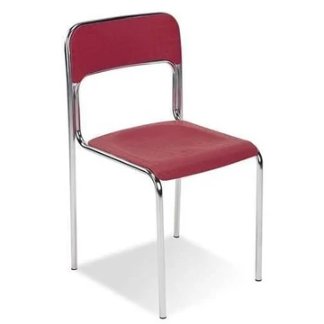 CORTINA étkező szék, krómozott acél acél váz, műanyag piros színű, 6 darabos csomag.