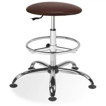GOLIAT laboratóriumi munkazsámoly, magas, lábtartó gyűrűvel, bézs műbőr.