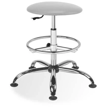 GOLIAT laboratóriumi munkazsámoly, magas, lábtartó gyűrűvel, világosszürke szövetborítással.