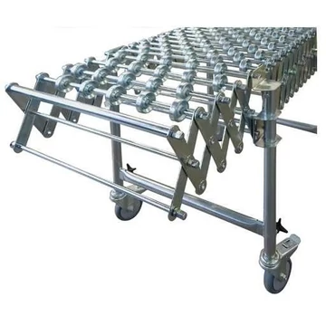 Ollós rácsos pálya acél görgőkkel, változtatható nyomvonalú, szélessége 800 mm, hossza 1980-7360 mm