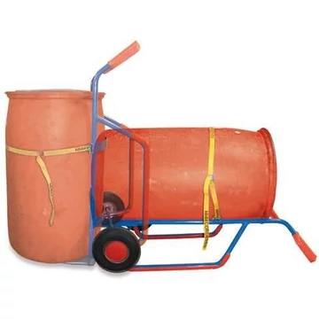 VARIOfit hordószállító kocsi 120–220 literes műanyag hordókhoz, teherbírása 250 kg, gumiabroncsok