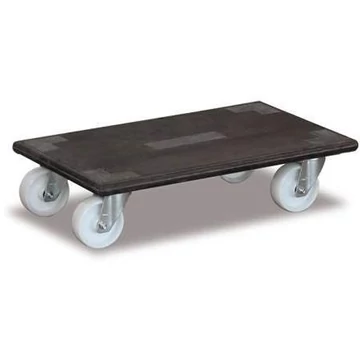 Bútorszállító kocsi 600x350 mm, teherbírása 500 kg, tartólemez gumibevonattal, poliamid kerekek 100 mm