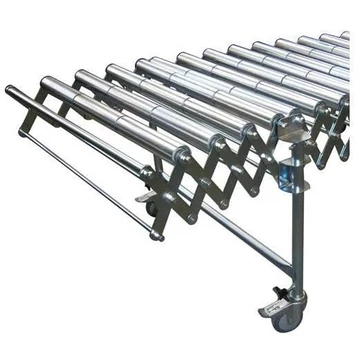 Ollós rácsos pálya acél görgőkkel, változtatható nyomvonalú, szélessége 800 mm, hossza 2920-7360 mm