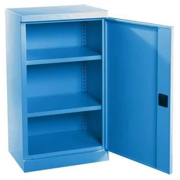 Polcos műhelyszekrény, szárnyas ajtó, ma x sz x mé: 1040 x 600 x 435 mm, polcterhelés 100 kg, kék szín RAL5012