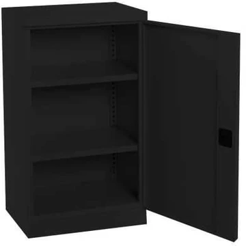 Polcos műhelyszekrény, szárnyas ajtó, ma x sz x mé: 1040 x 600 x 435 mm, polcterhelés 100 kg, fekete szín RAL9005