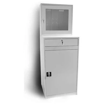 Számítógépes szekrény LCD monitorokhoz, befoglaló méretek (ma x sz x mé): 1750x640x630 mm, szürke RAL7035