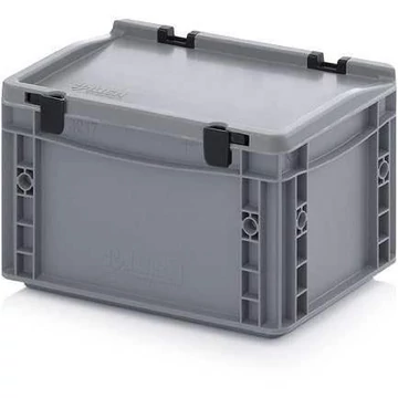 Euro tároló fedéllel, szürke, 300 x 200 x 185 mm