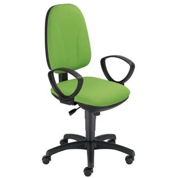 PEGAZ irodai forgószék, ergonomikus, kartámaszokkal, nejlon talppal, Oban kárpit - világoszöld