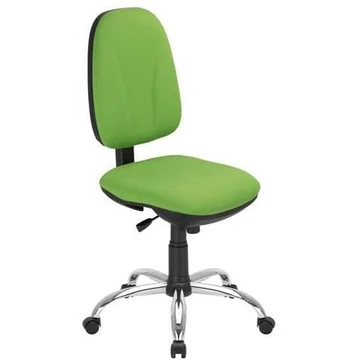 PEGAZ irodai forgószék, ergonomikus, kartámasz nélkül, krómozott talppal, Oban kárpit - világoszöld