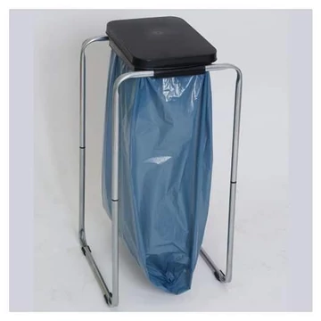 Haszonanyaggyűjtő 1x70 l-es zsákokhoz, horganyzott, műanyag fedél (fekete)