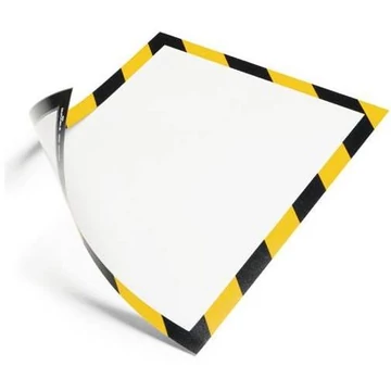 Keret SECURITY A4, öntapadó mágneses felsővel, PU 10 darab, sárga-fekete színű