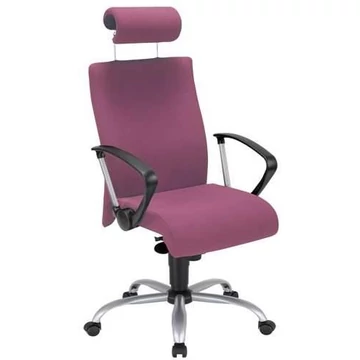 NEO irodai forgószék, széles üléssel és kartámaszokkal, fejtámlával, acél talppal, világos lila