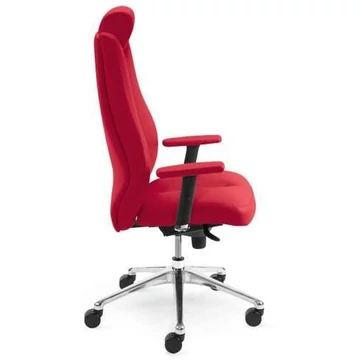 SONATA operátor forgószék , kartámaszokkal és fejtámlákkal, bőr kárpittal - piros