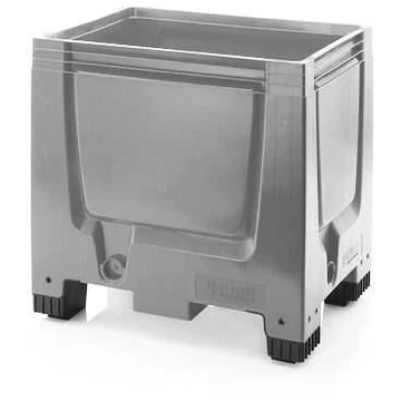 BigBox polietilénből, tömör fal, 800 x 600 x 790 mm, lábakkal