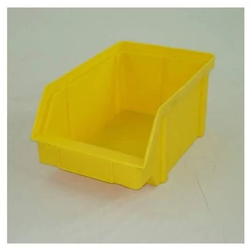 TechBox elöl nyitott tárolódoboz, 440 x 285 x 210 mm, sárga színű.