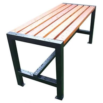 Torontó asztal, acélszerkezet tömörfa lécekkel, hossza 1,62 m