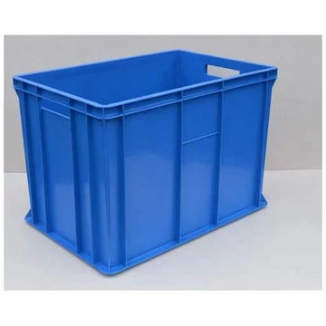 Műanyag rakatolható tároló Euro400, 600 x 400 x 410 mm, falai zártak, kék színű.