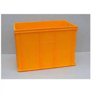 Műanyag rakatolható tároló Euro400, 600 x 400 x 410 mm, falai zárva, sárga színű.
