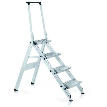 Összecsukható biztonsági lépcsők, 5 lépcső hullámacélból, csúszásgátló
