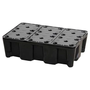 PE gyűjtő tálca PE rostélyos, 25 l, 600x400 mm, fekete