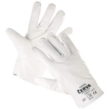 HAWK fehér kesztyű, finom kecskebőrből. 9.