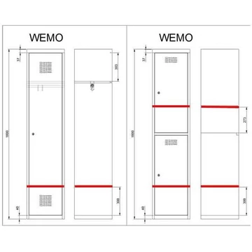 Kiegészítő polc a WEMO szekrényhez, szélessége 300 mm, színe világosszürke RAL7035