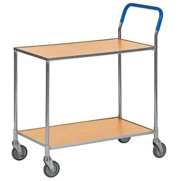 Asztalkocsi, horganyzott, 2 szintes, bükk dekor polcok, teherbírása 150 kg, ma x sz x mé: 850x435x950 mm