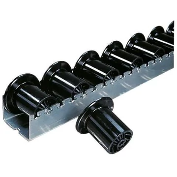 Raklapszállító görgősléc 2,4 m, műanyag peremes görgőkkel