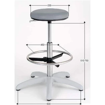 Laboratóriumi álláskönnyítő lábtartó gyűrűvel és csúszótalpakkal