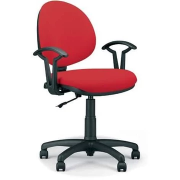 SMART modern irodai szék karfákkal, Oban kárpit - piros szín