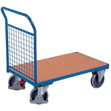 VARIOfit platós kocsi 1 rácsos homlokfallal, 1200 x 800 mm, teherbírása 500 kg.