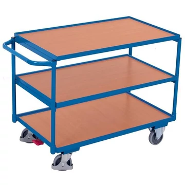 VARIOfit asztalkocsi 3 szinttel, peremmel, 850x500 mm, teherbírás 250 kg