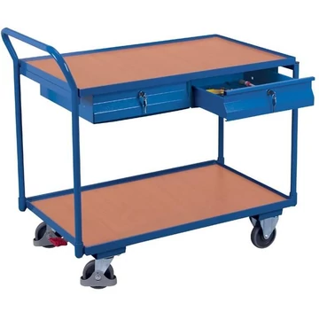 asztalkocsi VARIOfit, 2 szint 2 fiókkal, 1000x600 mm, teherbírása 250 kg