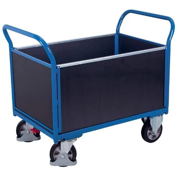 VARIOfit platós kocsi 4 magas fallal, 1000 x 700 mm, teherbírása 1000 kg