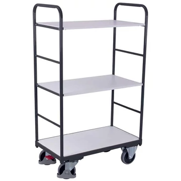 VARIOfit polcos kocsi ESD, 3 szintes, 850 x 500 mm, magasság 1524 mm, teherbírás 250 kg