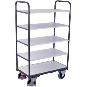 VARIOfit polcos kocsi ESD, 5 szintes, 850 x 500 mm, magasság 1524 mm, teherbírás 250 kg