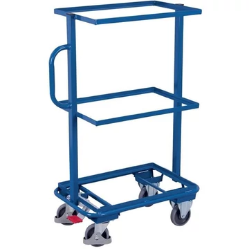 Elosztó és komissiózó kocsi VARIOfit, 3 rögzített szögű acél polc