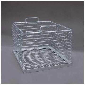 Rakatolható huzalkosár, ma x sz x mé: 615x455x400 mm, rácsméret 25x55 mm