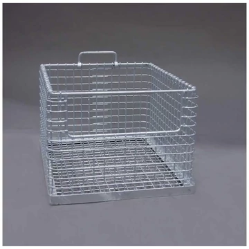 Rakatolható huzalkosár hozzáférési nyílással, ma x sz x mé: 615x455x400 mm, rácsméret 25x27 mm