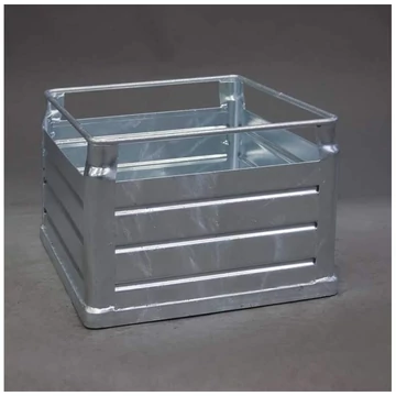 Rakatolható kosár acéllemezből, horganyzott, ma x sz x mé: 515x405x300 mm