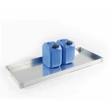 Gyűjtőtálca kis tartályokhoz, horganyzott, perforált lemezrács nélkül, gyűjtőtérfogat 40l, 1200 x 600 mm