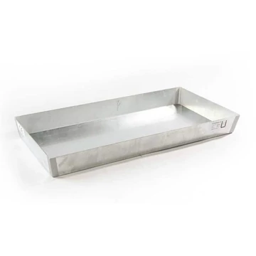Acél kisméretű konténeres raklapos tálca jóváhagyással, horganyzott, rács nélkül, 40l gyűjtőtérfogat, 800x600 mm