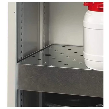Horganyzott perforált lemezrács alsó tálcákhoz vegyszerszekrényekben 500x500 mm
