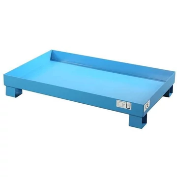 Acél gyűjtőtálca jóváhagyással, rács nélkül, gyűjtőtérfogat 84l, ma x sz x mé: 1300x800x205 mm