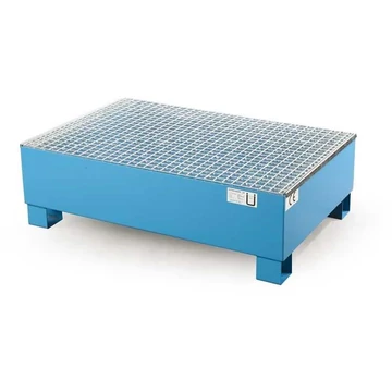 Acél gyűjtő tálca jóváhagyással és rácsokkal, gyűjtőtérfogat 215l, ma x sz x mé: 1200x800x360 mm