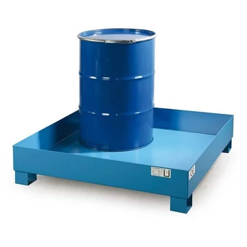 Acél gyűjtőtálca jóváhagyással, rács nélkül, gyűjtőtérfogat 230l, ma x sz x mé: 1200x1200x285 mm