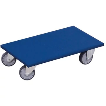 Bútorszállító kocsi 600x350 mm, teherbírása 300 kg, rétegelt lemez, tömörgumi kerekek 100 mm