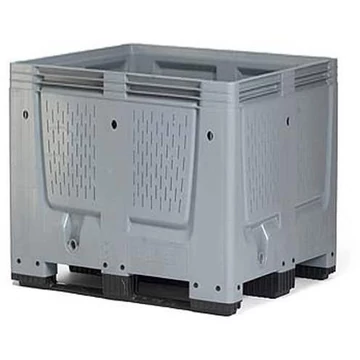 BigBox polietilénből, szellőzőnyílásokkal, 1200 x 1000 x 790 mm, csúszótalpakkal