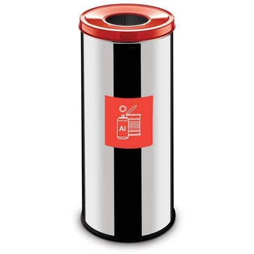 Haszonanyaggyűjtő EKO, 45 l térfogat, rozsdamentes acél tartály, vörös szín