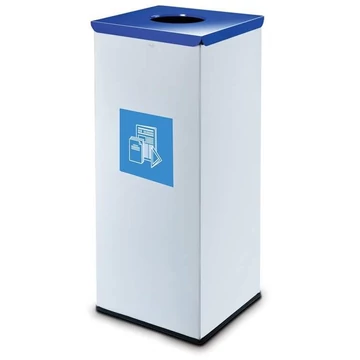 SQUER hulladékgyűjtő, térfogat 50 l, festett acél tartály, kék színű